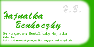 hajnalka benkoczky business card